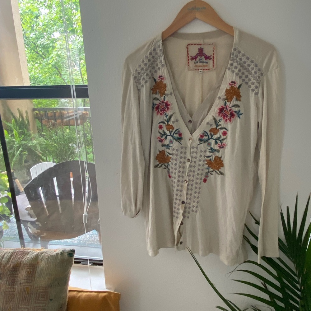 JOHNNY WAS LAYERED COTTON TOP